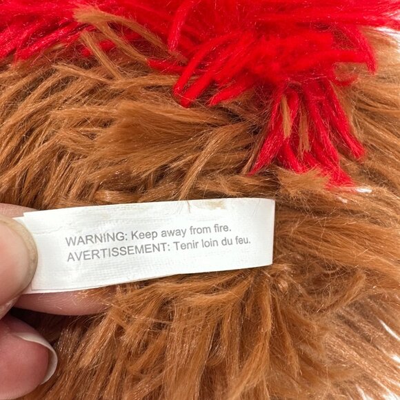 Hedgehug Plush Stuffed Animal 10" Soft Furry Brown Red Valentines Gift Fuzzy - Picture 7 of 8